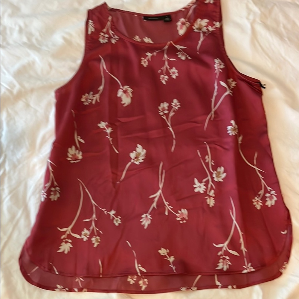 Halogen Red Cream Tank Top Floral